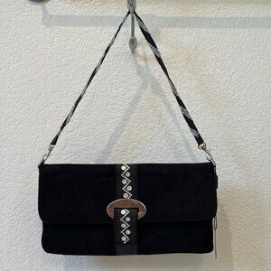 White Buffalo women suede clutch bag